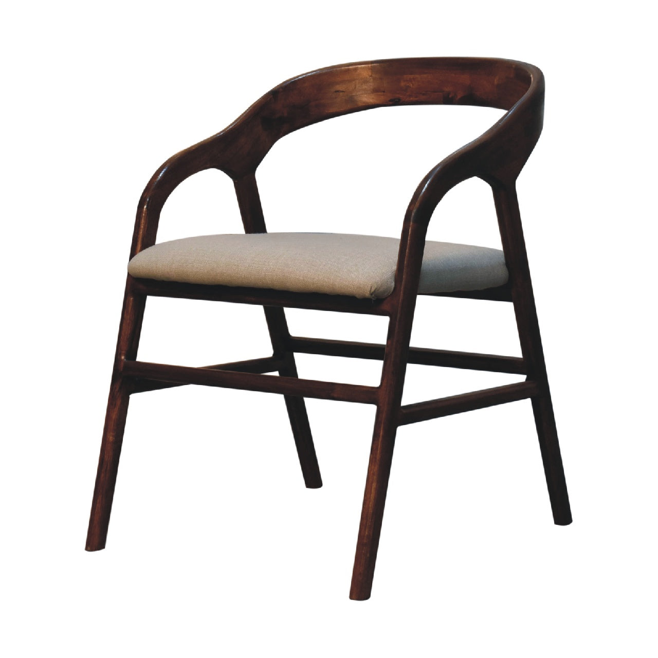 Chestnut Linen Deco Chair-2