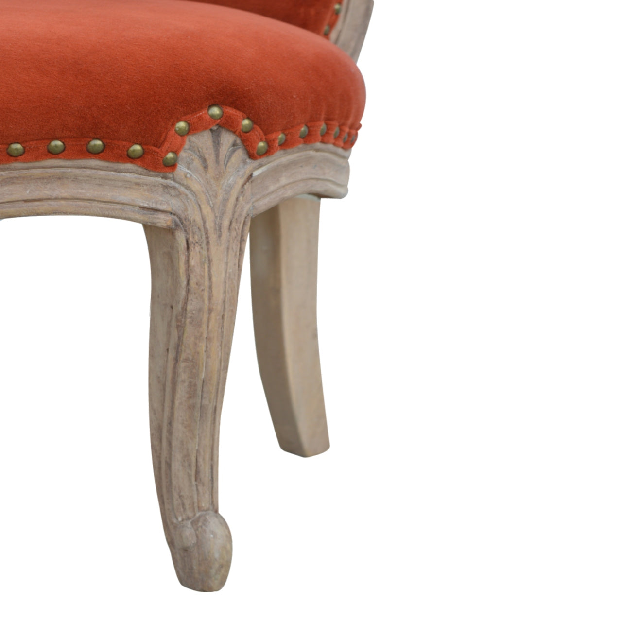 Brick Red Velvet Studded Chair for reselling
