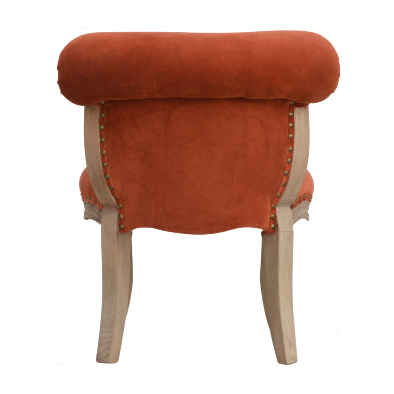 bulk Brick Red Velvet Studded Chair for resale