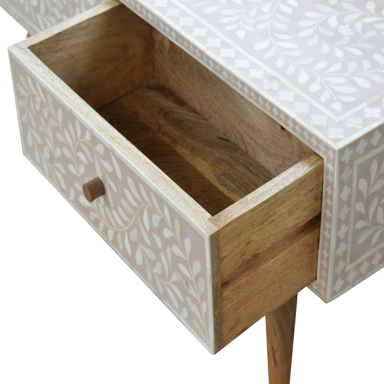 Taupe Floral Bone Coffee Table-6