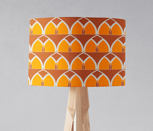 Orange and Yellow Geometric Arches Design Lampshade, Ceiling or Table Lamp Shade