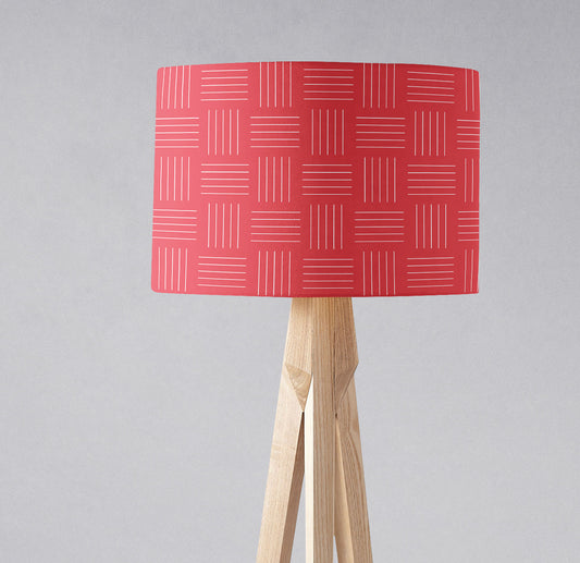 Red and White Lines Lampshade, Ceiling or Table Lamp Shade
