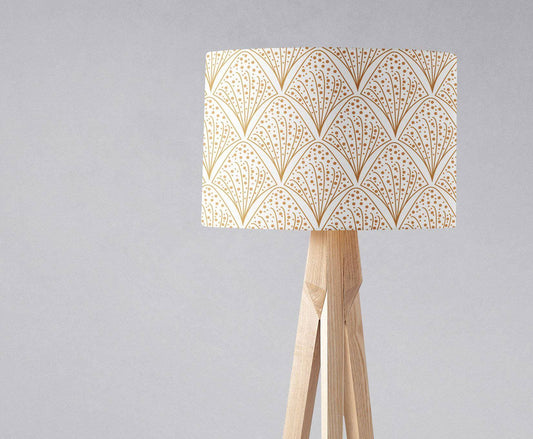 White and Gold Contemporary Lampshade, Ceiling or Table Lamp Shade