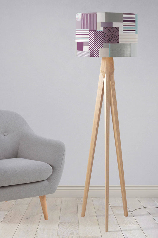 Purple Memphis Style Lampshade, Ceiling or Table Lamp Shade