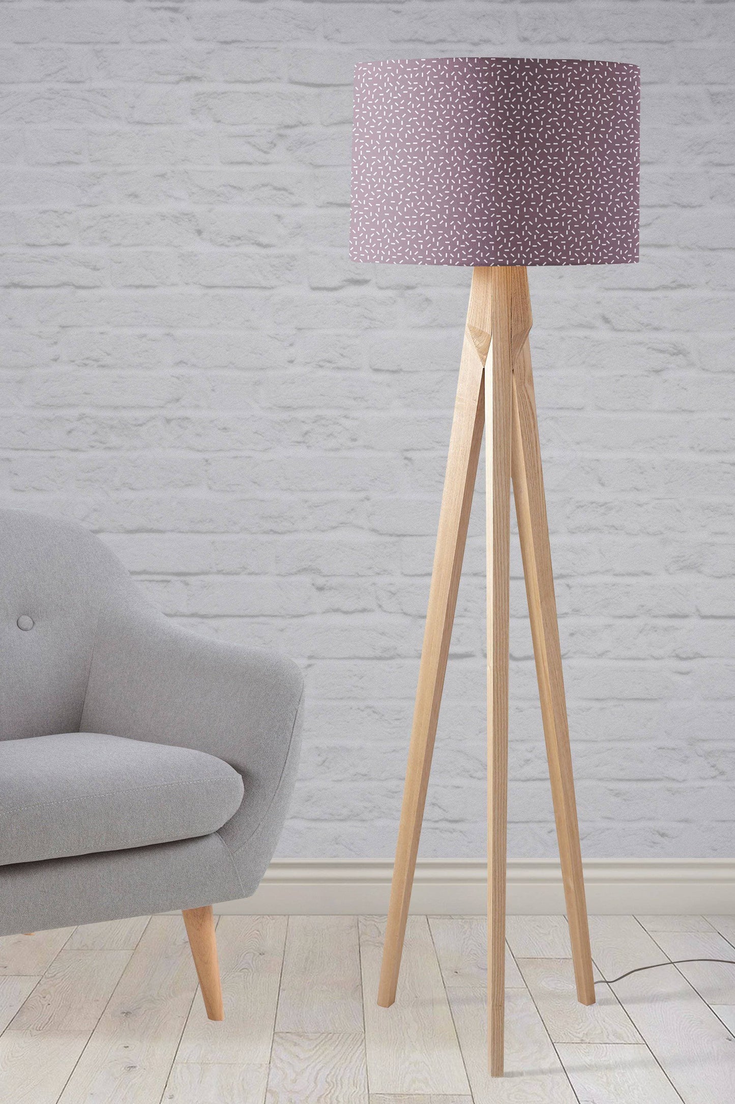 Purple Lampshade with a Modern Line Design, Ceiling or Table Lamp Shade