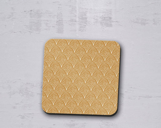 Gold and White Contemporary Design Coasters, Table Decor Drinks Mat
