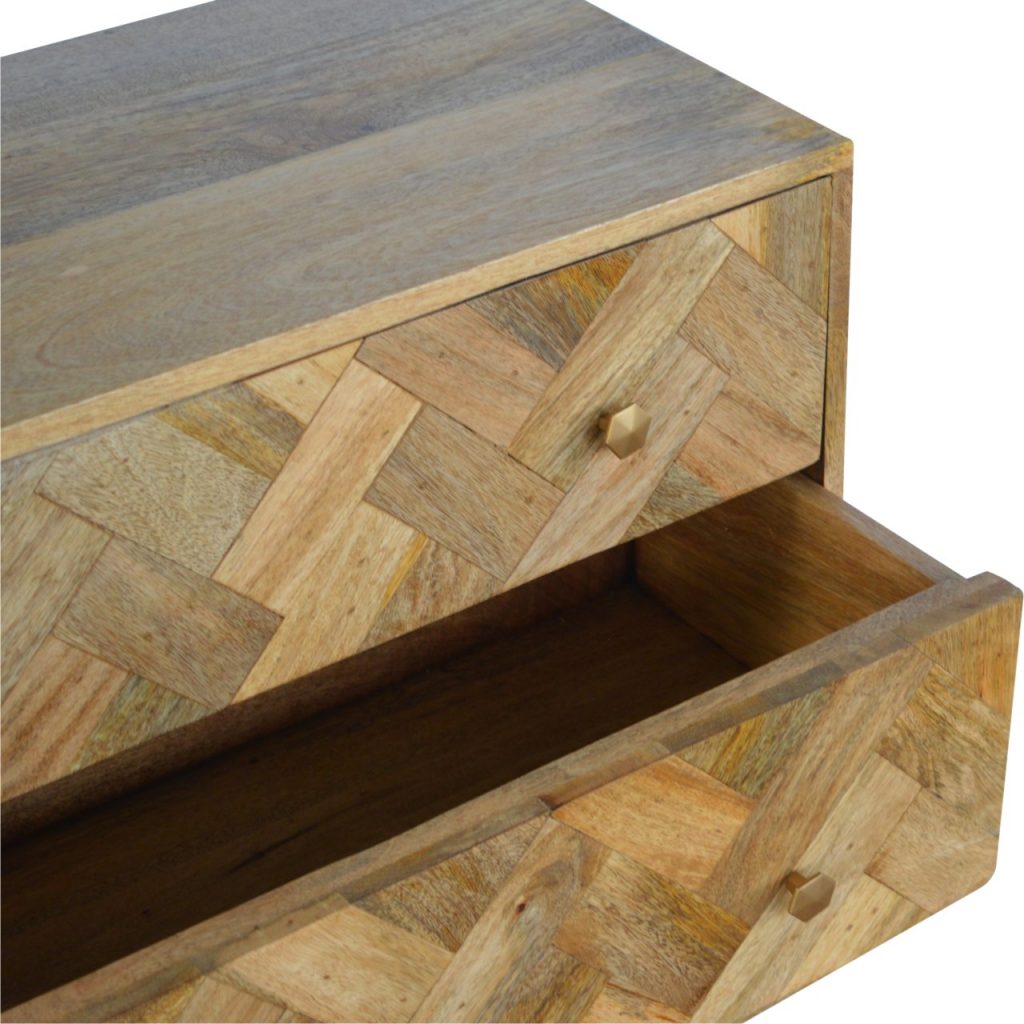 3 Drawer Zig-Zag Patterned Patchwork Chest-6