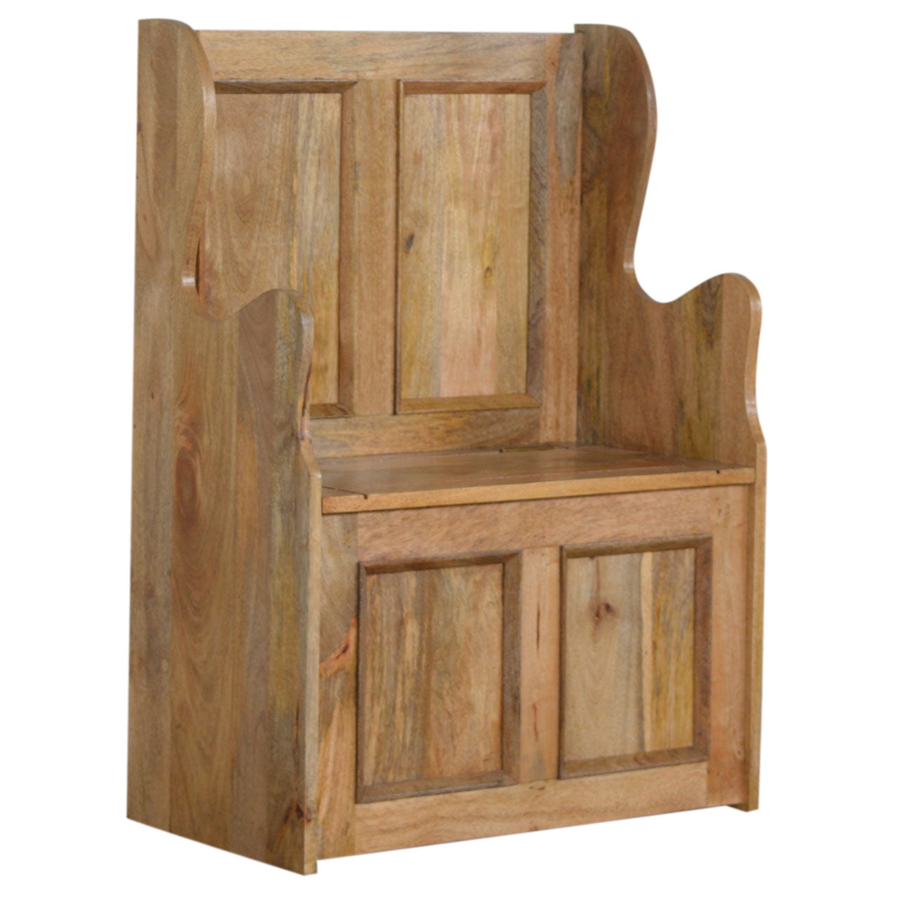 Small Monks Storage Bench Solid Wood