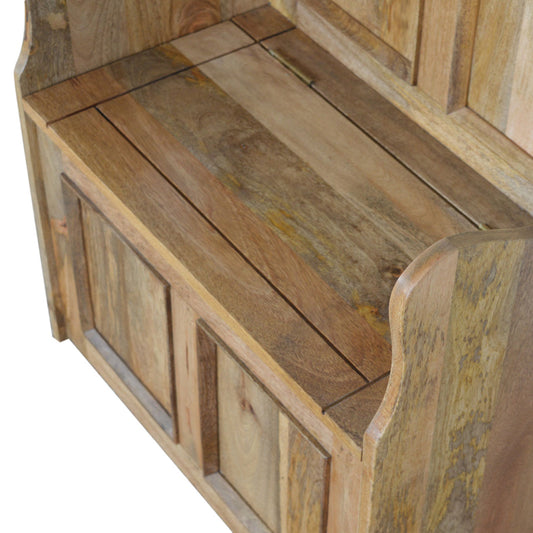 Small Monks Storage Bench Solid Wood