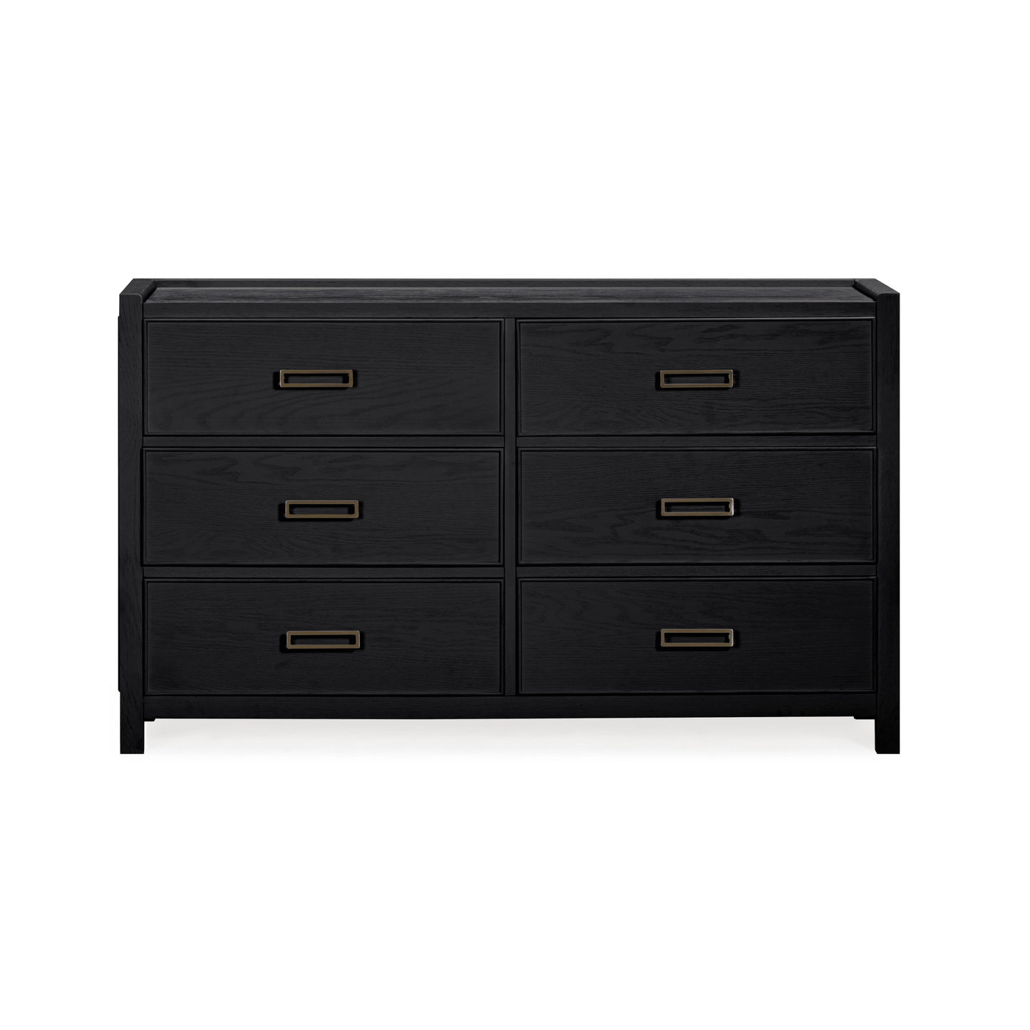 Soho Black Oak Veneer 6 Drawer Chest