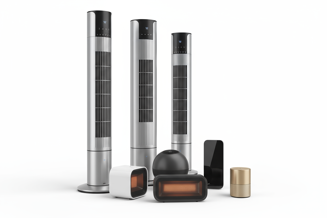 Portable oscillating tower fans with timer