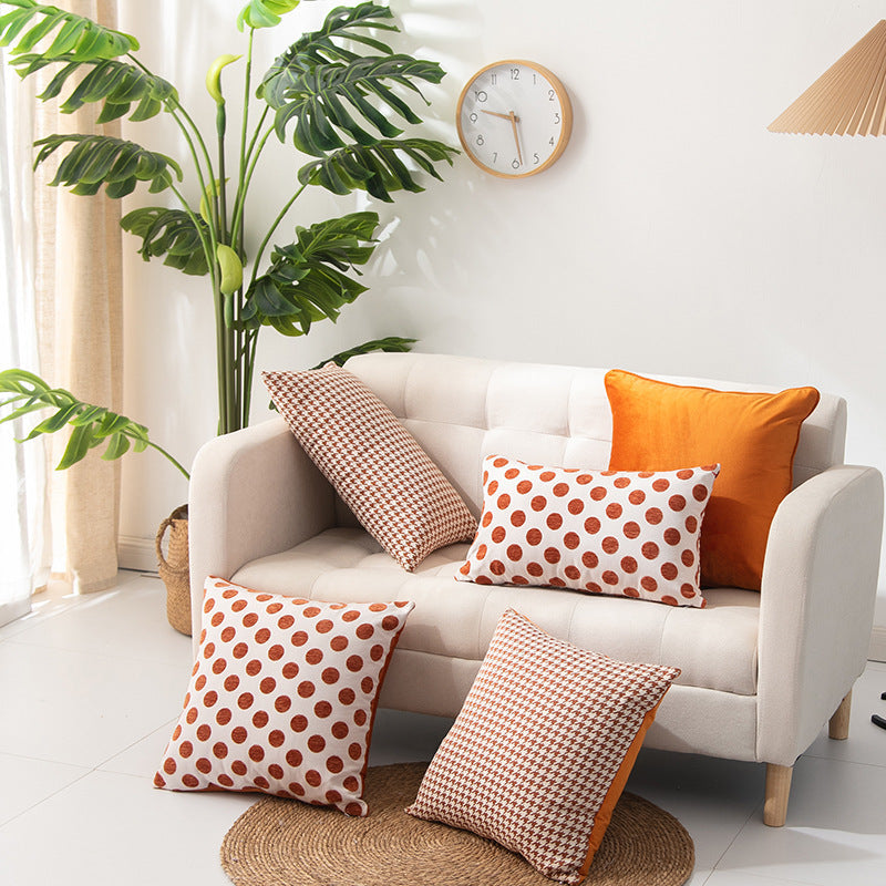 Multiple Geometric Pattern Orange Cushion Cover 45cm x 45cm 18x18 Inches-2