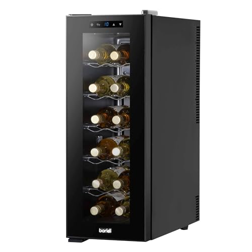 Baridi 28 Bottle Wine Cooler Fridge with Digital Touch Screen Controls & LED Light, Black - DH10