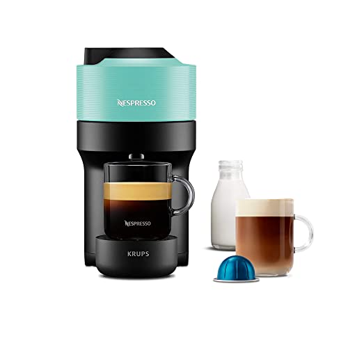 Nespresso Coffee Machine Baritsa Bundle includes Vertuo Pop White by Krups, Milk Frother, 2xNespresso Mugs, 2 x spoons, Melozio Nespresso coffee pods & Chiaro Nespresso coffee pods