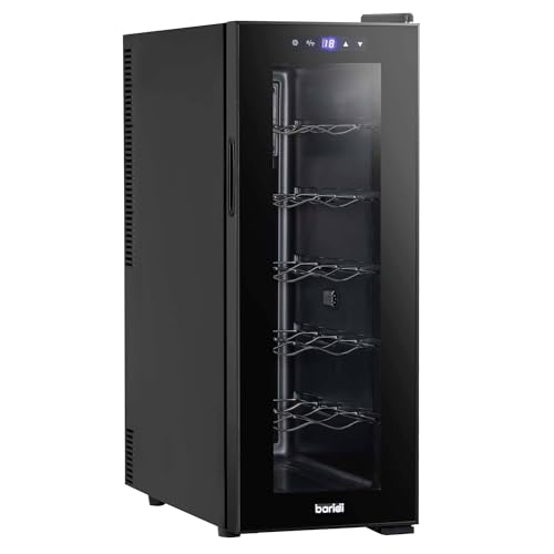 Baridi 28 Bottle Wine Cooler Fridge with Digital Touch Screen Controls & LED Light, Black - DH10