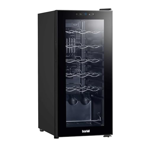 Baridi 28 Bottle Wine Cooler Fridge with Digital Touch Screen Controls & LED Light, Black - DH10