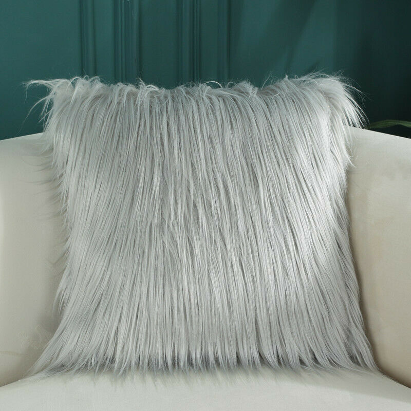 Long Fur Cushion Covers 18 X 18 "-2