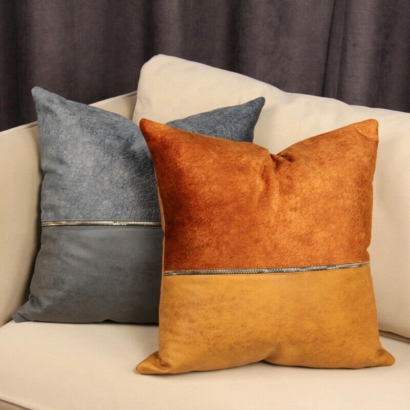 Golden Chain Polyester PU Cushion Cover Hotel Home Decoration 45x45cm-0