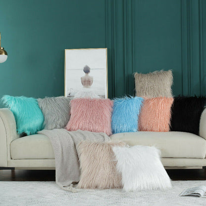 Long Fur Cushion Covers 18 X 18 "-1