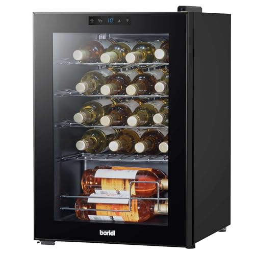 Baridi 28 Bottle Wine Cooler Fridge with Digital Touch Screen Controls & LED Light, Black - DH10