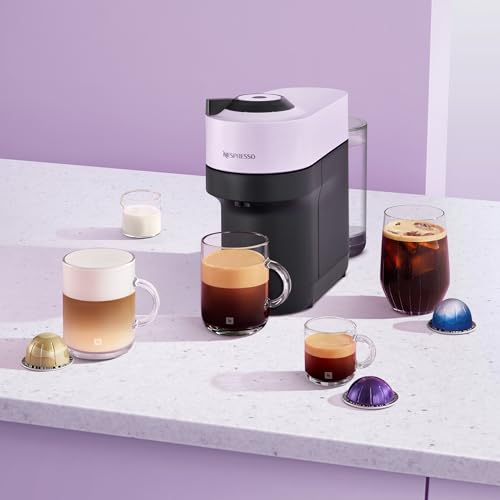 Nespresso Krups Vertuo Pop Coffee Pod Machine, Baritsa Bundle, includes White Vertuo Pop Coffee Pod Machine, 1x Milk Frother, 2x Mugs, 2x spoons, Melozio coffee pods & Chiaro coffee pods