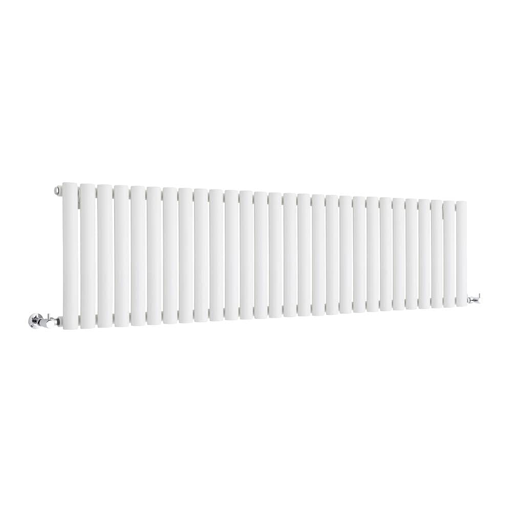 Milano Aruba White Horizontal Single Oval Panel Radiator - 400mm x 1652mm