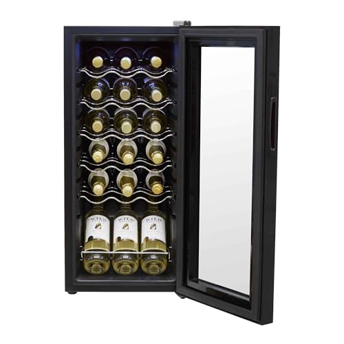 Baridi 28 Bottle Wine Cooler Fridge with Digital Touch Screen Controls & LED Light, Black - DH10