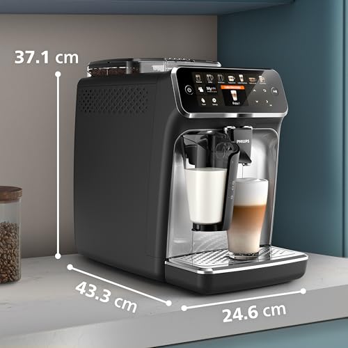 Philips 5500 Series Bean to Cup Coffee Machine – 20 Hot & Iced drinks, LatteGo Milk Frother, Fastest-to-Clean, 40% Quieter, Ceramic Grinder, Fully Automatic Espresso & Cappuccino maker – EP5546/70