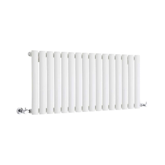 Milano Aruba Anthracite Horizontal Single Oval Panel Radiator - 400mm x 413mm