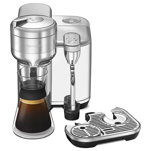 Nespresso Vertuo Creatista Automatic Pod Coffee Machine with Milk Frother Wand for Cappuccino, Flat White and Espresso by Sage, Stainless Steel