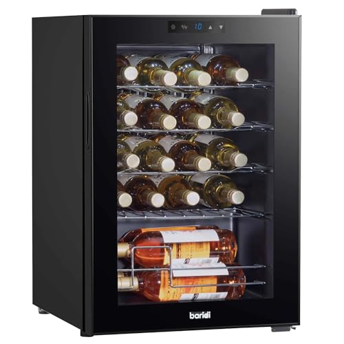 Baridi 28 Bottle Wine Cooler Fridge with Digital Touch Screen Controls & LED Light, Black - DH10