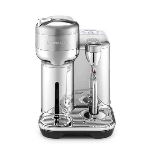 Nespresso Vertuo Creatista Automatic Pod Coffee Machine with Milk Frother Wand for Cappuccino, Flat White and Espresso by Sage, Stainless Steel