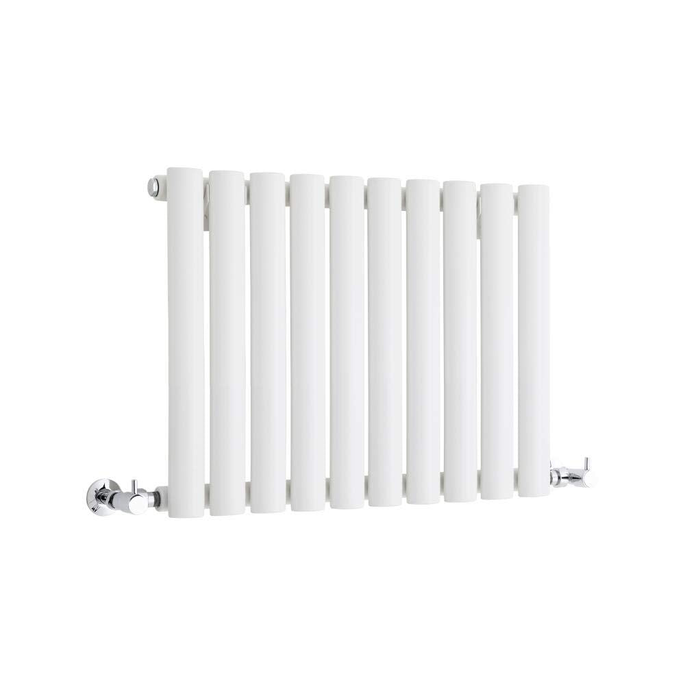 Milano Aruba Anthracite Horizontal Single Oval Panel Radiator - 400mm x 413mm