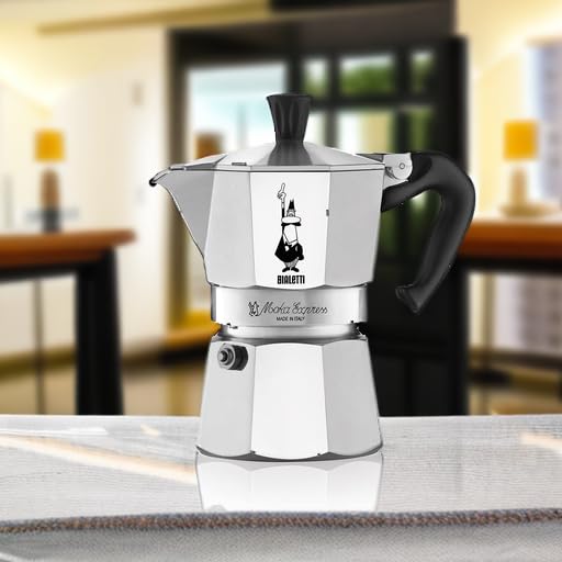 Bialetti Moka Express Aluminium Stovetop Coffee Maker, Silver, 1 Cup