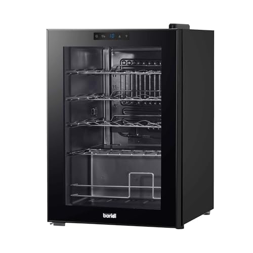 Baridi 28 Bottle Wine Cooler Fridge with Digital Touch Screen Controls & LED Light, Black - DH10