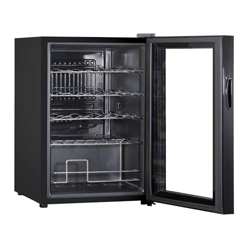 Baridi 28 Bottle Wine Cooler Fridge with Digital Touch Screen Controls & LED Light, Black - DH10