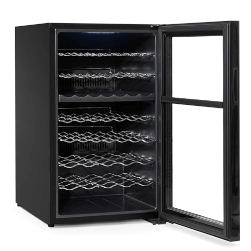 Baridi 28 Bottle Wine Cooler Fridge with Digital Touch Screen Controls & LED Light, Black - DH10