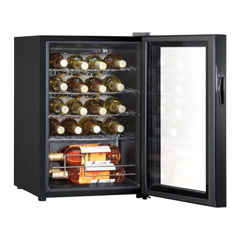 Baridi 28 Bottle Wine Cooler Fridge with Digital Touch Screen Controls & LED Light, Black - DH10