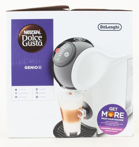 NESCAFÉ De'Longhi Dolce Gusto EDG225.W Automatic Coffee Machine Genio S Pod Coffee Machine, compact design, adjustable drink size, 0,8L removable water tank, White White Machine