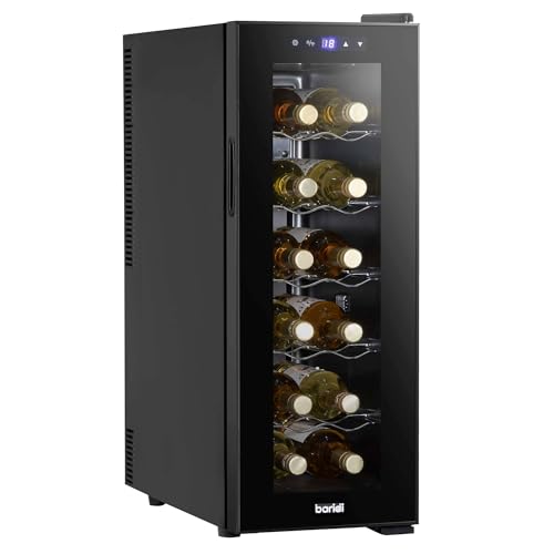 Baridi 28 Bottle Wine Cooler Fridge with Digital Touch Screen Controls & LED Light, Black - DH10