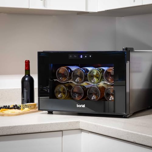 Baridi 28 Bottle Wine Cooler Fridge with Digital Touch Screen Controls & LED Light, Black - DH10