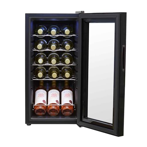 Baridi 28 Bottle Wine Cooler Fridge with Digital Touch Screen Controls & LED Light, Black - DH10