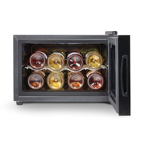 Baridi 28 Bottle Wine Cooler Fridge with Digital Touch Screen Controls & LED Light, Black - DH10