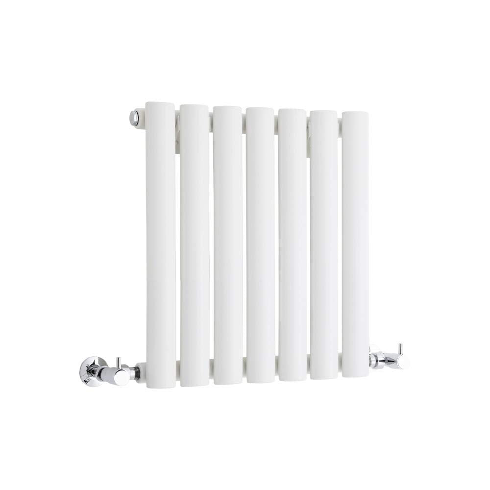 Milano Aruba White Horizontal Single Oval Panel Radiator - 400mm x 1652mm