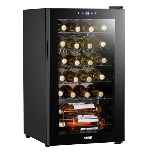 Baridi 28 Bottle Wine Cooler Fridge with Digital Touch Screen Controls & LED Light, Black - DH10