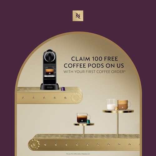 Nespresso Citiz Coffee Machine by De'Longhi for Original Coffee Pods, Italian Inspired Espresso, Quality Coffee, Starter Capsule Set Included, EN167.W, White