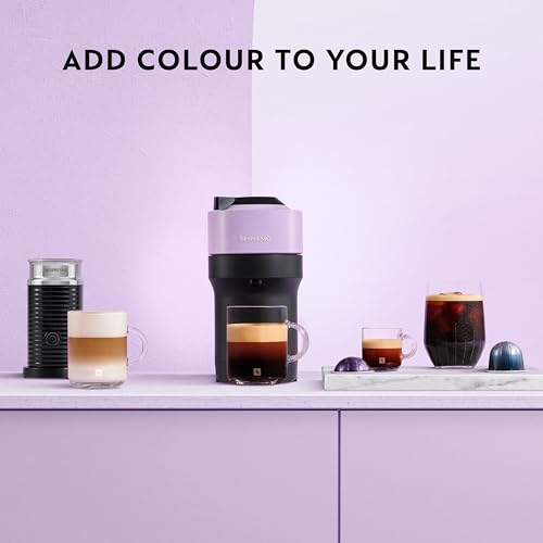 Nespresso Coffee Machine Barista Bundle includes Vertuo Pop White by Krups, Milk Frother, 2x Mugs, 2 x spoons, Melozio coffee pods & Chiaro coffee pods