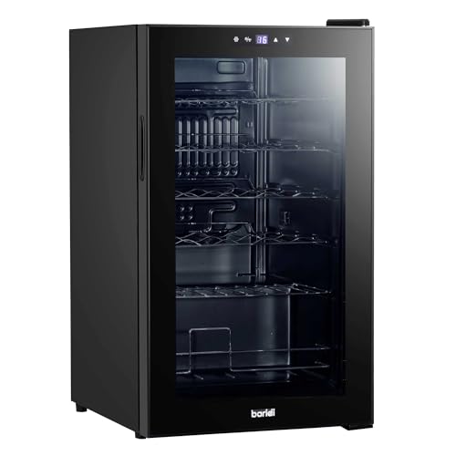 Baridi 28 Bottle Wine Cooler Fridge with Digital Touch Screen Controls & LED Light, Black - DH10