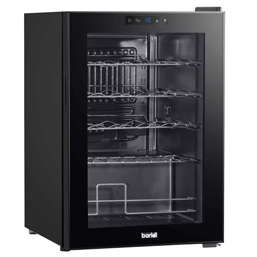 Baridi 28 Bottle Wine Cooler Fridge with Digital Touch Screen Controls & LED Light, Black - DH10