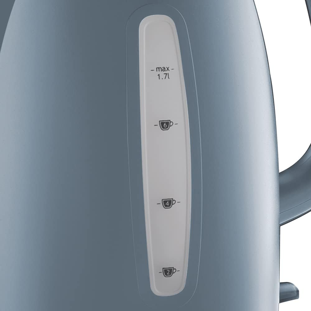 Russell Hobbs 21274 Textures Kettle, Plastic, 3000 W, 1.7 Litres, Grey with Hobbs 21644 Textures Toaster, Plastic, 850 W, Grey